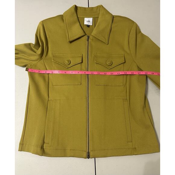 Cabi Cropped Jacket Size Sm Mustard Yellow Zip - Picture 5 of 10